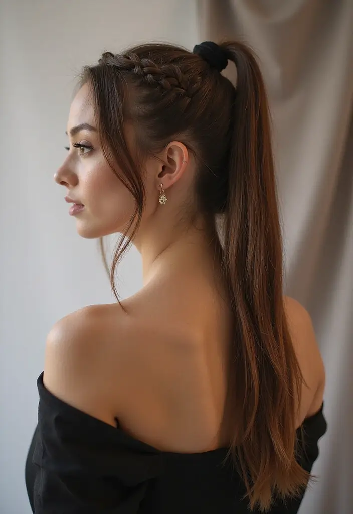 50 All Back and Base Hairstyles That Stay Timeless 15 50 All Back and Base Hairstyles That Stay Timeless - 15. Sleek Braided Ponytail