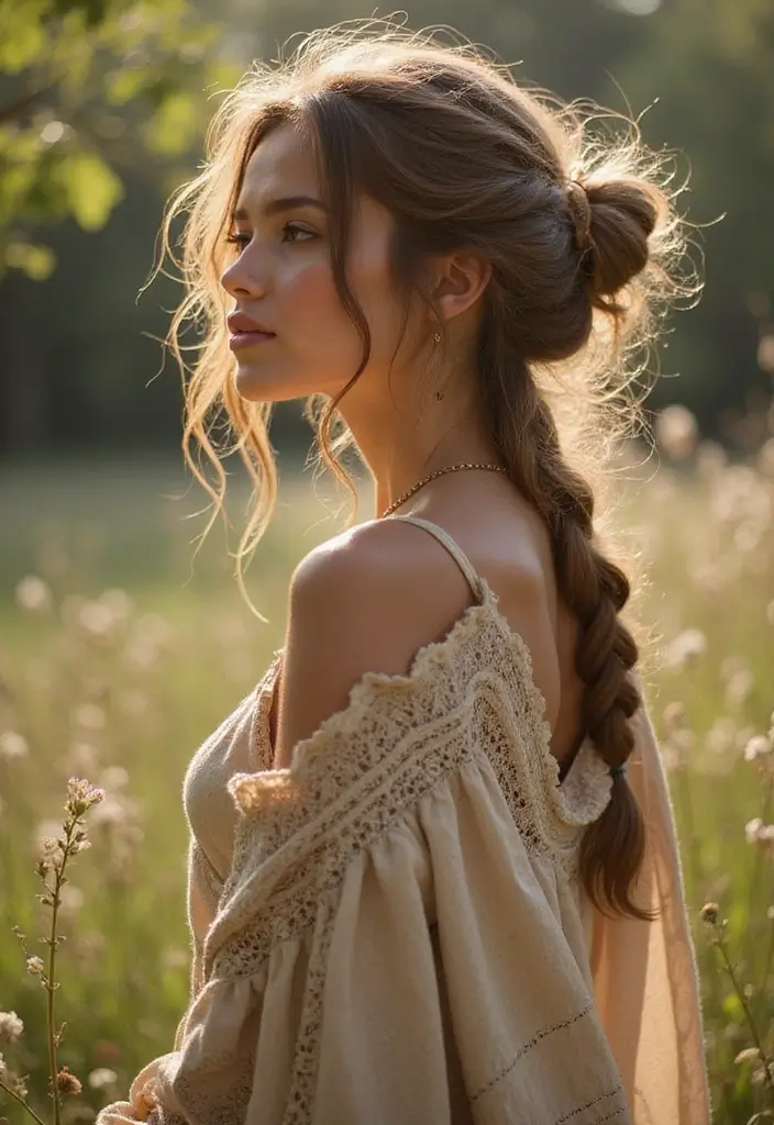 50 All Back and Base Hairstyles That Stay Timeless 16 50 All Back and Base Hairstyles That Stay Timeless - 16. Bohemian Braid and Bun