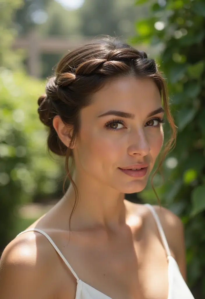 50 All Back and Base Hairstyles That Stay Timeless 24 50 All Back and Base Hairstyles That Stay Timeless - 23. Braided Crown Updo