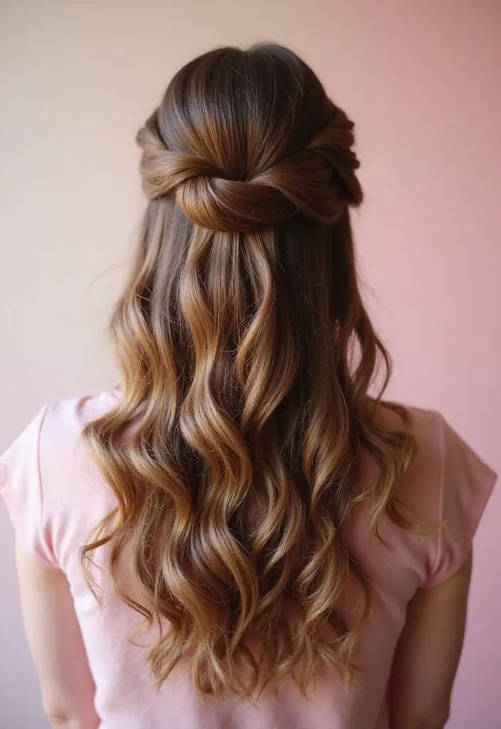 50 All Back and Base Hairstyles That Stay Timeless 28 50 All Back and Base Hairstyles That Stay Timeless - 27. Half-Up Half-Down Twist
