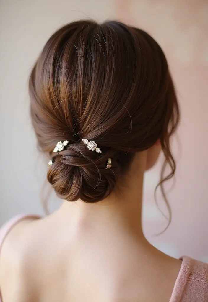 50 All Back and Base Hairstyles That Stay Timeless 31 50 All Back and Base Hairstyles That Stay Timeless - 30. Classic Low Chignon