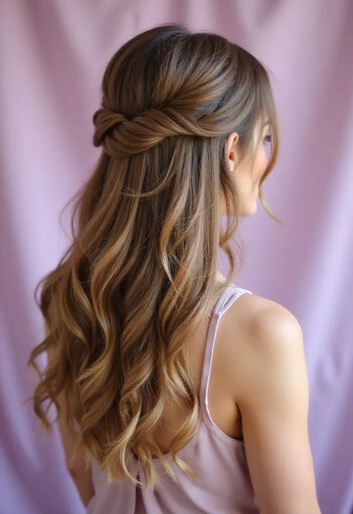 50 All Back and Base Hairstyles That Stay Timeless 6 50 All Back and Base Hairstyles That Stay Timeless - 6. Twisted Half-Updo