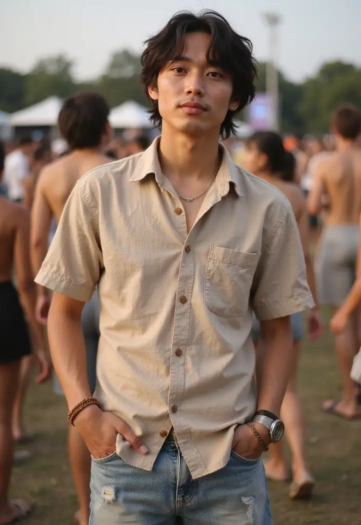 50 Asian Men Messy Hairstyle Ideas That Look Effortless 46 50 Asian Men Messy Hairstyle Ideas That Look Effortless - 45. Messy Braid with Loose Strands
