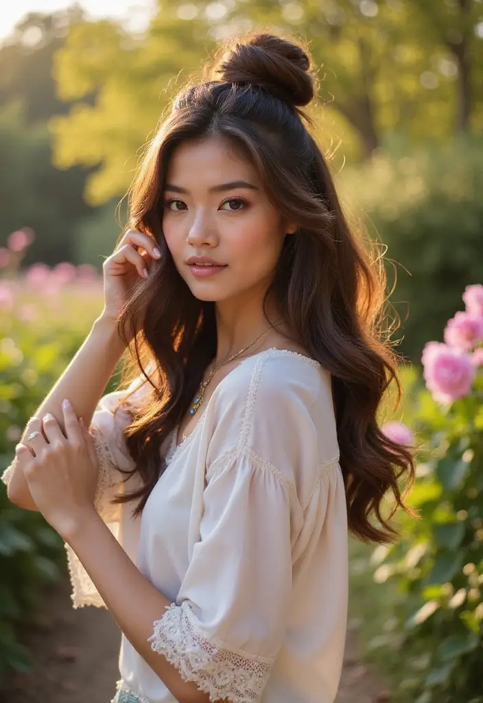 50 Beautiful Hairstyles for Natural Hair You’ll Love - 11. Half Up Half Down