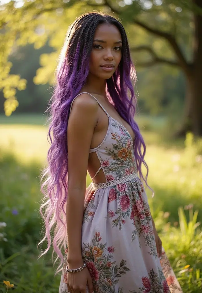 50 Beautiful Hairstyles for Natural Hair You’ll Love - 17. Ombre Braids