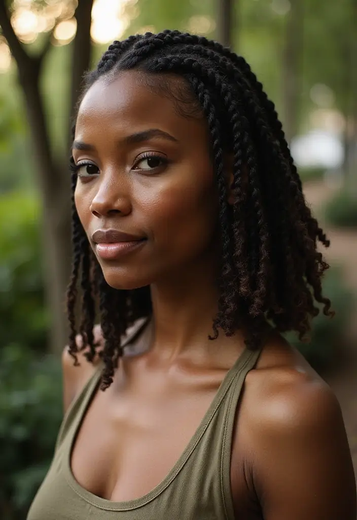 50 Beautiful Hairstyles for Natural Hair You’ll Love - 23. Flat Twists