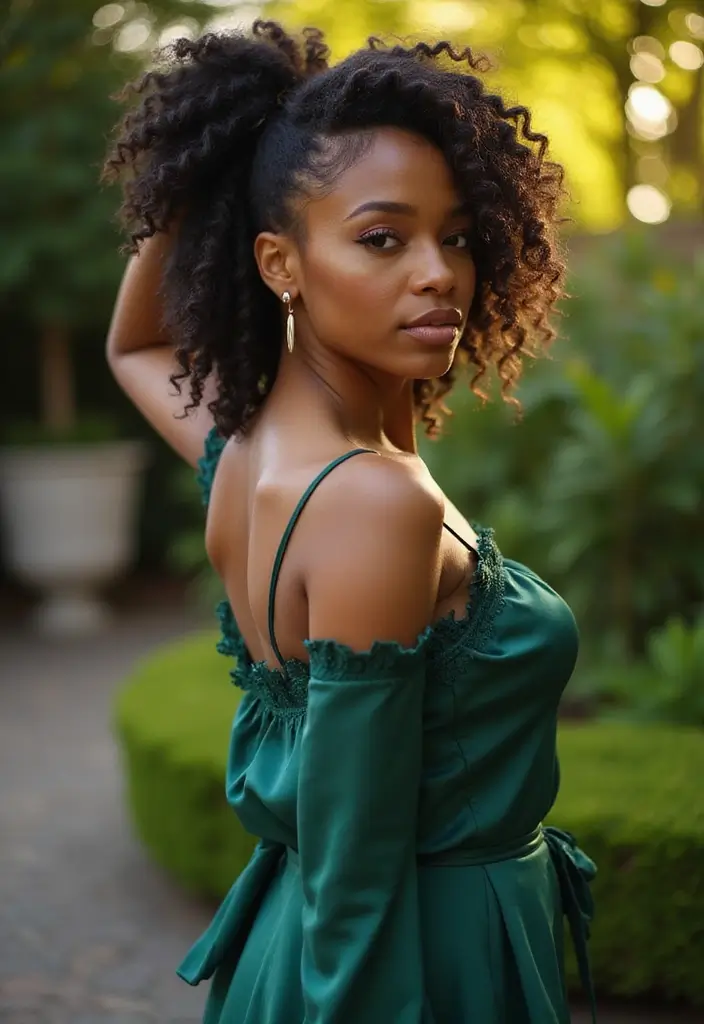 50 Beautiful Hairstyles for Natural Hair You’ll Love - 35. Twist-Out Updo