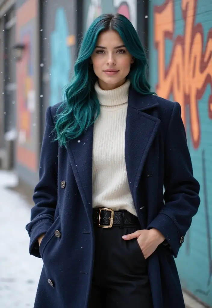 50 Beautiful Winter Hair Color Ideas to Warm Up Your Season - 34. Deep Teal