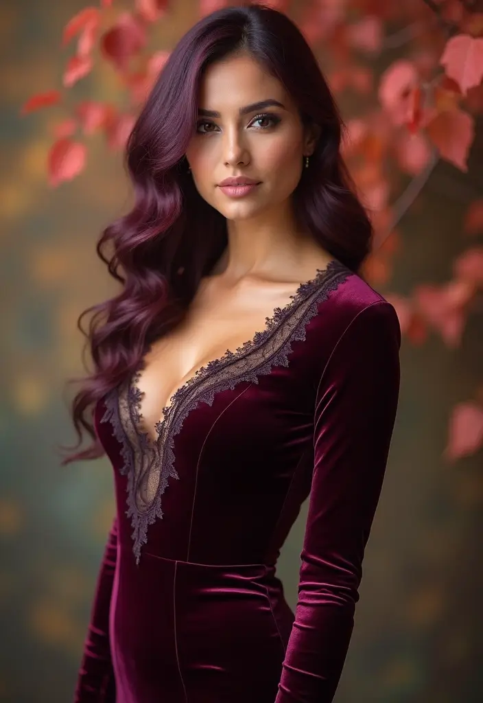 50 Best Hair Color Ideas for Brown Eyes That Pop - 12. Rich Plum