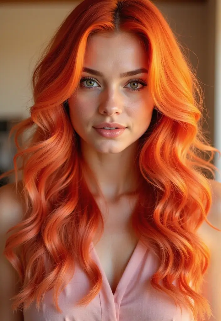 50 Best Hair Color Ideas for Brown Eyes That Pop - 14. Fiery Sunset Shades