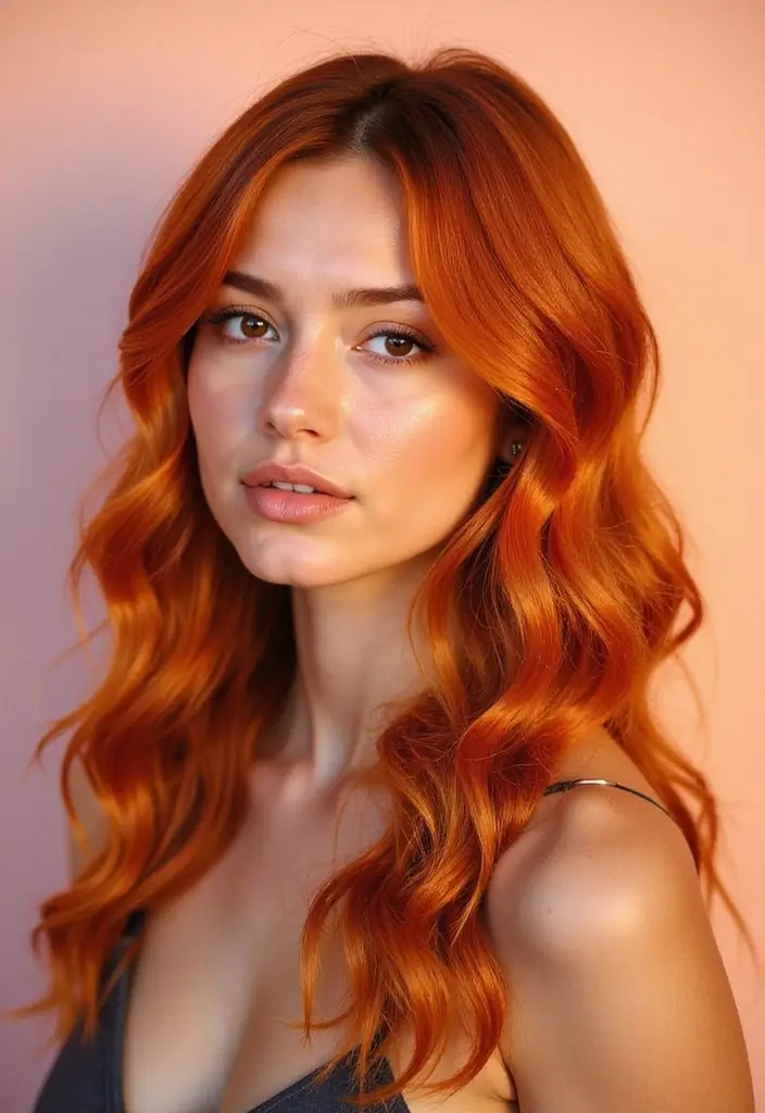 50 Best Hair Color Ideas for Brown Eyes That Pop - 23. Fiery Copper and Gold