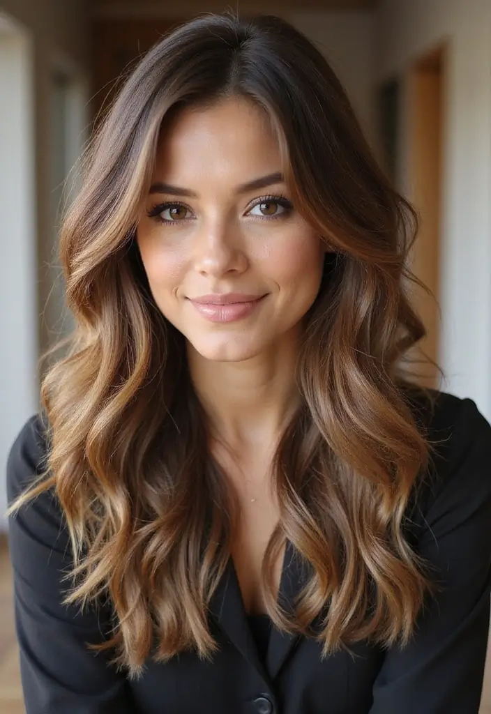 50 Best Hair Color Ideas for Brown Eyes That Pop - 3. Ash Brown with Honey Highlights