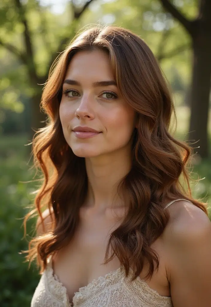 50 Best Hair Color Ideas for Brown Eyes That Pop - 31. Warm Chestnut with Highlights