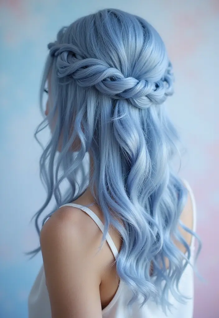 50 Best Hair Color Ideas for Brown Eyes That Pop - 37. Dusty Blue