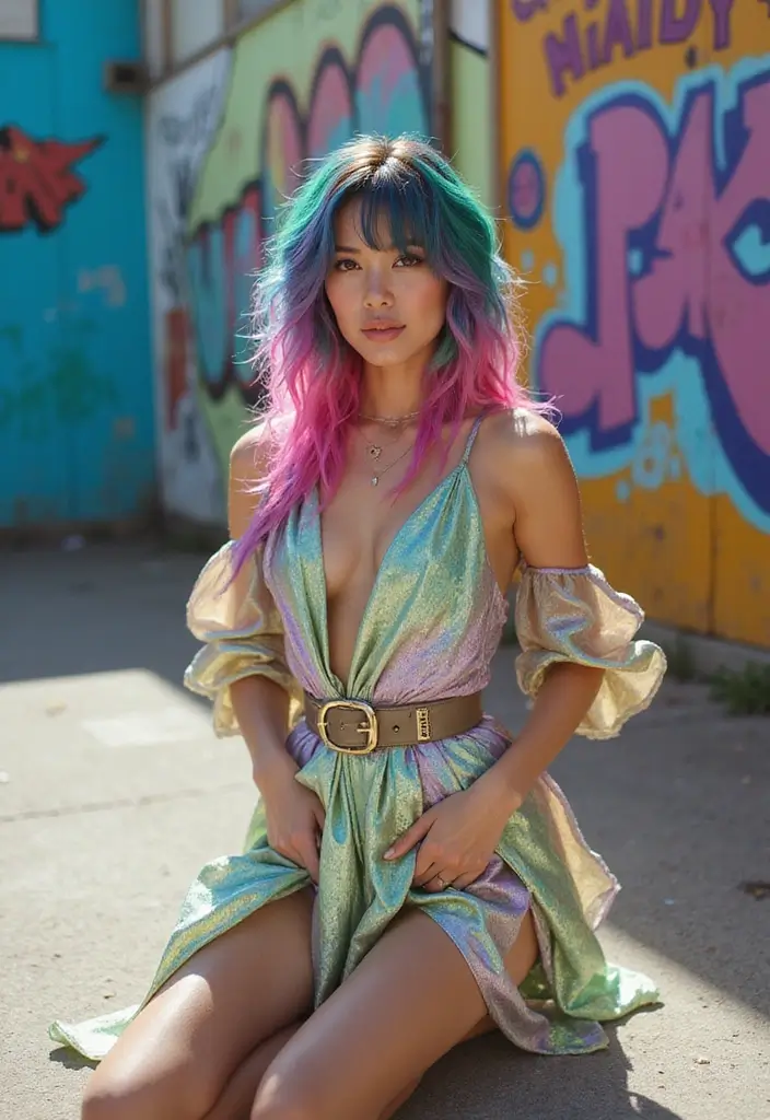 50 Best Hair Color Ideas for Morena Skin Tones - 35. Abstract Colors