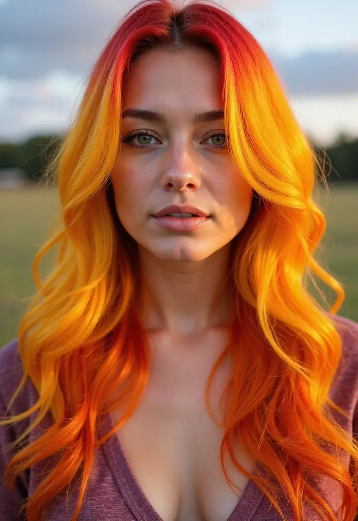 50 Black Hair with Color Ideas for a Stylish Contrast 13 50 Black Hair with Color Ideas for a Stylish Contrast - 13. Sunset Ombre