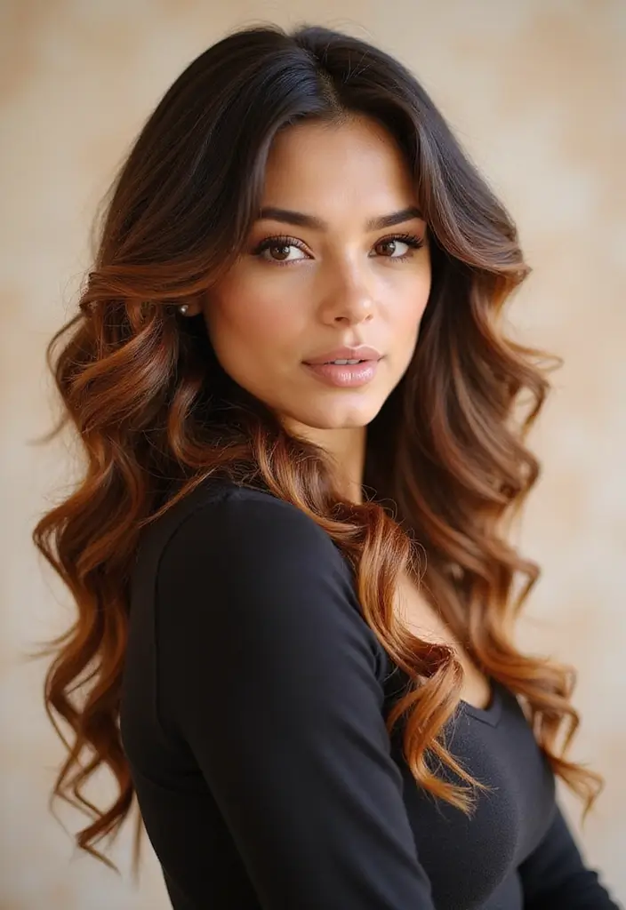50 Black Hair with Color Ideas for a Stylish Contrast 3 50 Black Hair with Color Ideas for a Stylish Contrast - 3. Soft Caramel Ombre