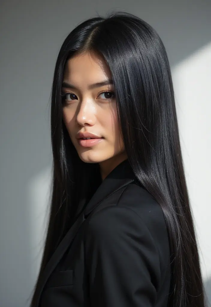 50 Black Hair with Color Ideas for a Stylish Contrast 6 50 Black Hair with Color Ideas for a Stylish Contrast - 6. Frosted Silver Strands