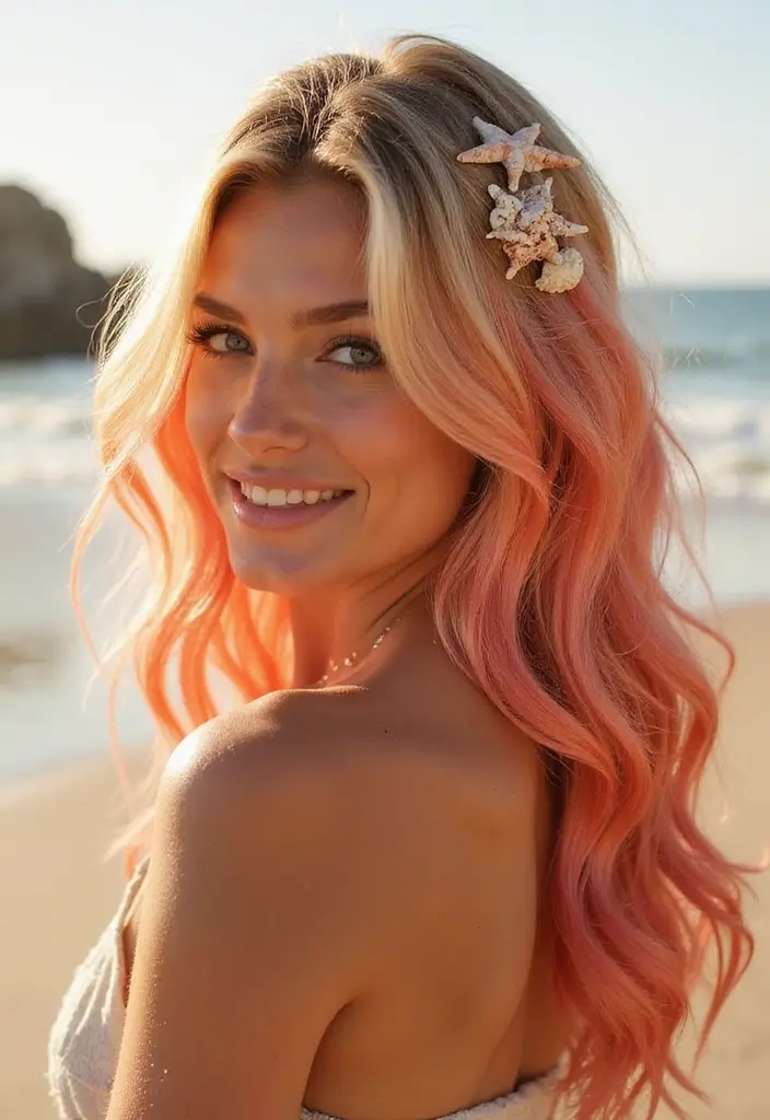 50 Blonde Hair Color Ideas That Never Go Out of Style - 44. Coral Blonde