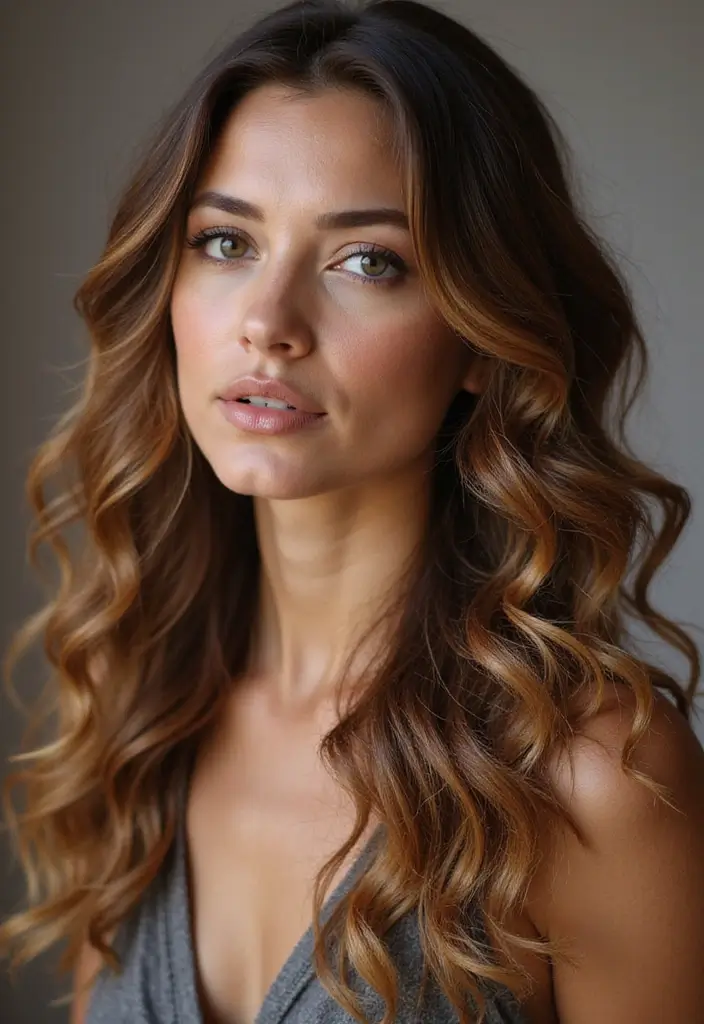 50 Brown Hair Color Ideas with Highlights That Add Dimension 1 50 Brown Hair Color Ideas with Highlights That Add Dimension - 1. Caramel Brown Balayage