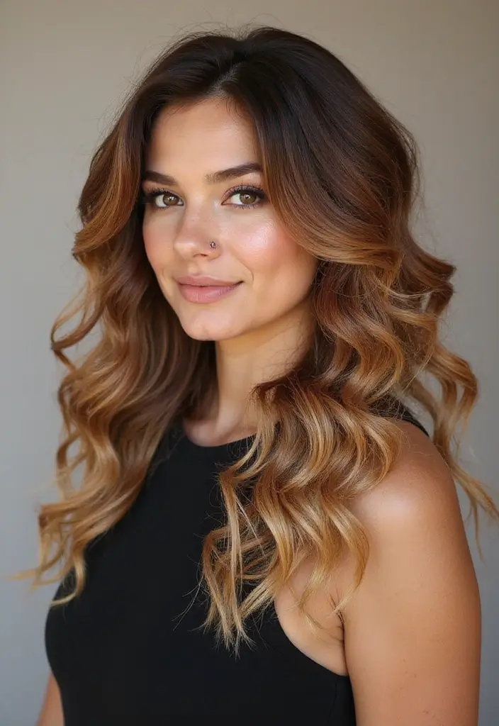 50 Brown Hair Color Ideas with Highlights That Add Dimension 11 50 Brown Hair Color Ideas with Highlights That Add Dimension - 11. Walnut Brown with Bold Blonde Highlights
