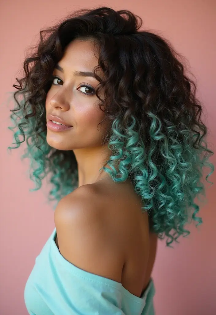 50 Brown Hair Color Ideas with Highlights That Add Dimension 18 50 Brown Hair Color Ideas with Highlights That Add Dimension - 18. Dark Brown with Cool Mint Highlights