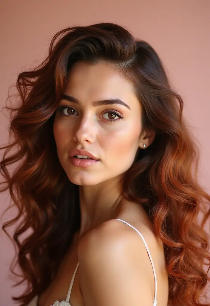 50 Brown Hair Color Ideas with Highlights That Add Dimension 6 50 Brown Hair Color Ideas with Highlights That Add Dimension - 6. Chestnut Brown with Copper Hues