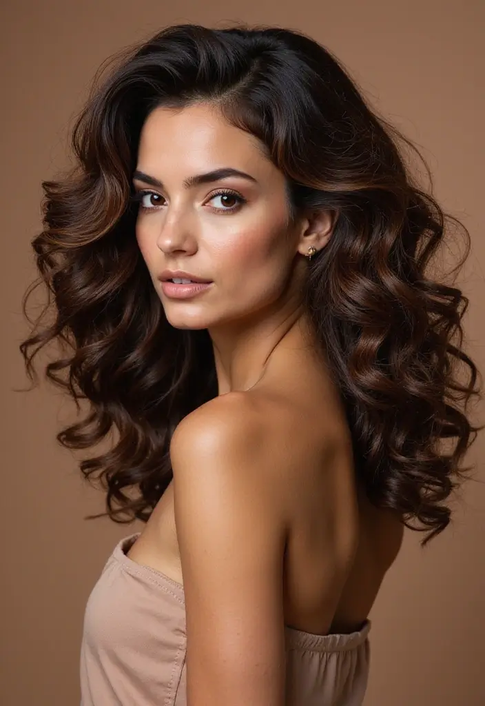 50 Brown Hair Color Ideas with Highlights That Add Dimension 8 50 Brown Hair Color Ideas with Highlights That Add Dimension - 8. Dark Brown with Bronze Highlights