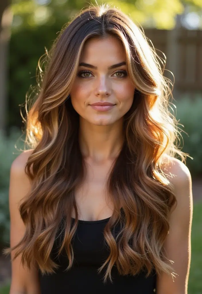 50 Brown Hair with Color Ideas for a Fresh Upgrade - 1. Caramel Highlights for a Warm Glow
