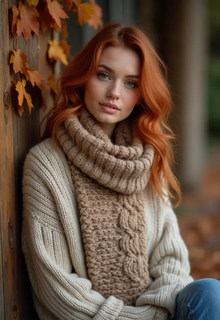 50 Brown Hair with Color Ideas for a Fresh Upgrade - 24. Warm Copper Balayage for an Autumnal Vibe