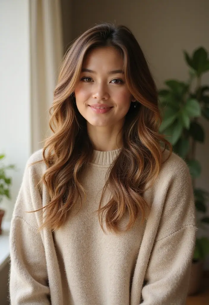 50 Brown Hair with Color Ideas for a Fresh Upgrade - 7. Golden Brown Highlights for Natural Warmth
