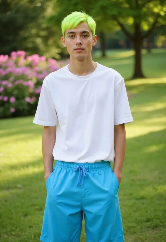 50 Cool Hair Color Ideas for Men Who Want a Fresh Look - 34. Electric Lime Green Short Crop