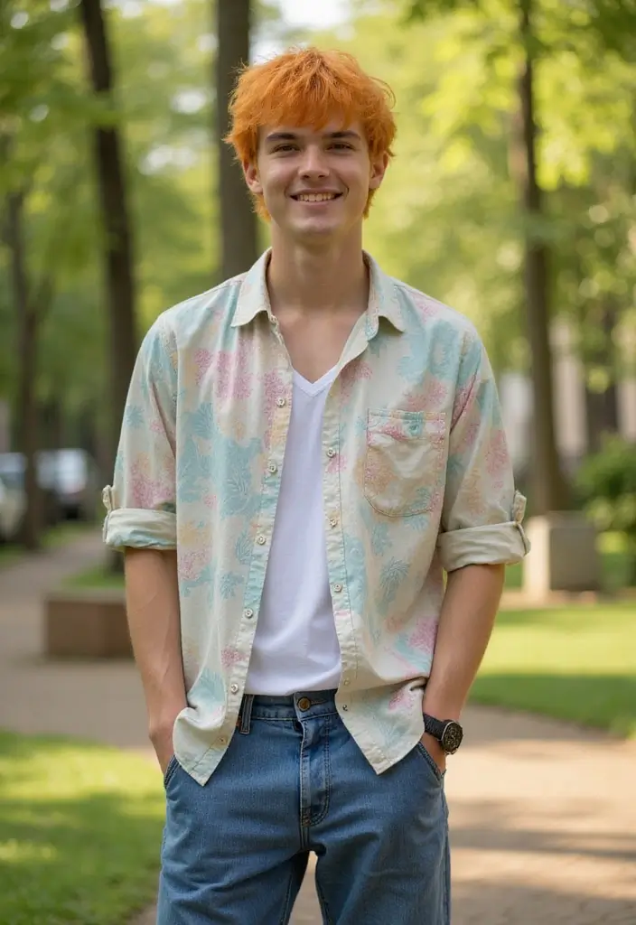 50 Cool Hair Color Ideas for Men Who Want a Fresh Look - 40. Vibrant Orange Textured Crop