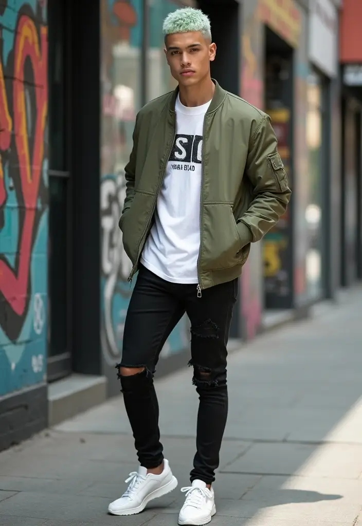 50 Cool Hair Color Ideas for Men Who Want a Fresh Look - 45. Soft Ash Green Textured Crop