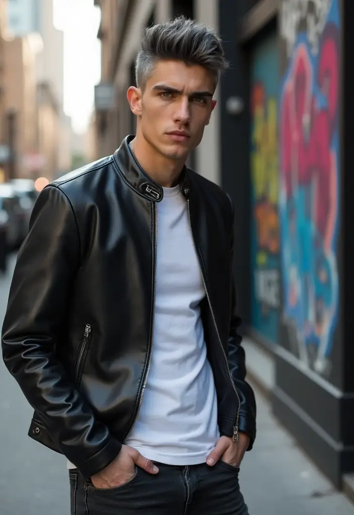 50 Cool Hair Color Ideas for Men Who Want a Fresh Look - 9. Charcoal Grey Spiked Hair