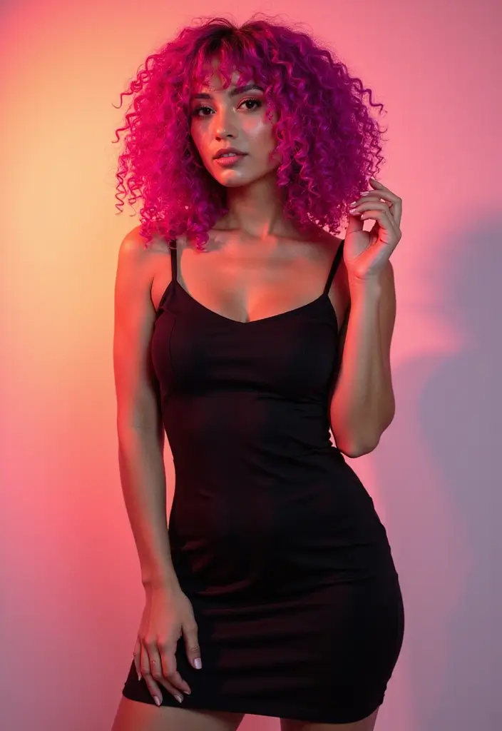50 Curly Hair Color Ideas That Make Your Curls Pop - 10. Fuchsia Fun Curls