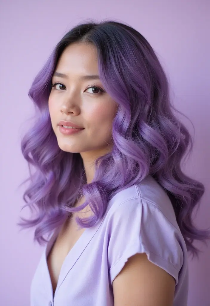 50 Curly Hair Color Ideas That Make Your Curls Pop - 2. Lavender Dream Curls