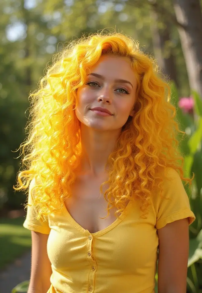 50 Curly Hair Color Ideas That Make Your Curls Pop - 35. Radiant Lemon Curls
