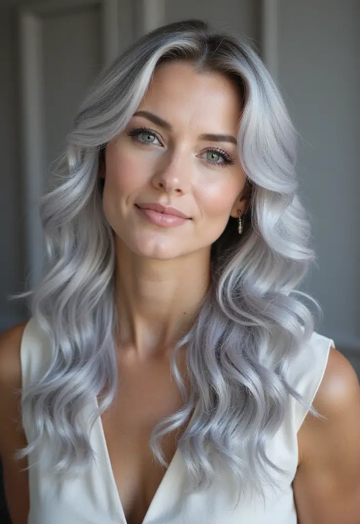 50 Curly Hair Color Ideas That Make Your Curls Pop - 36. Classic Silver Curls