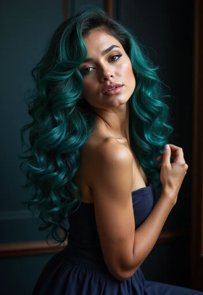 50 Curly Hair Color Ideas That Make Your Curls Pop - 43. Jewel-Toned Curls