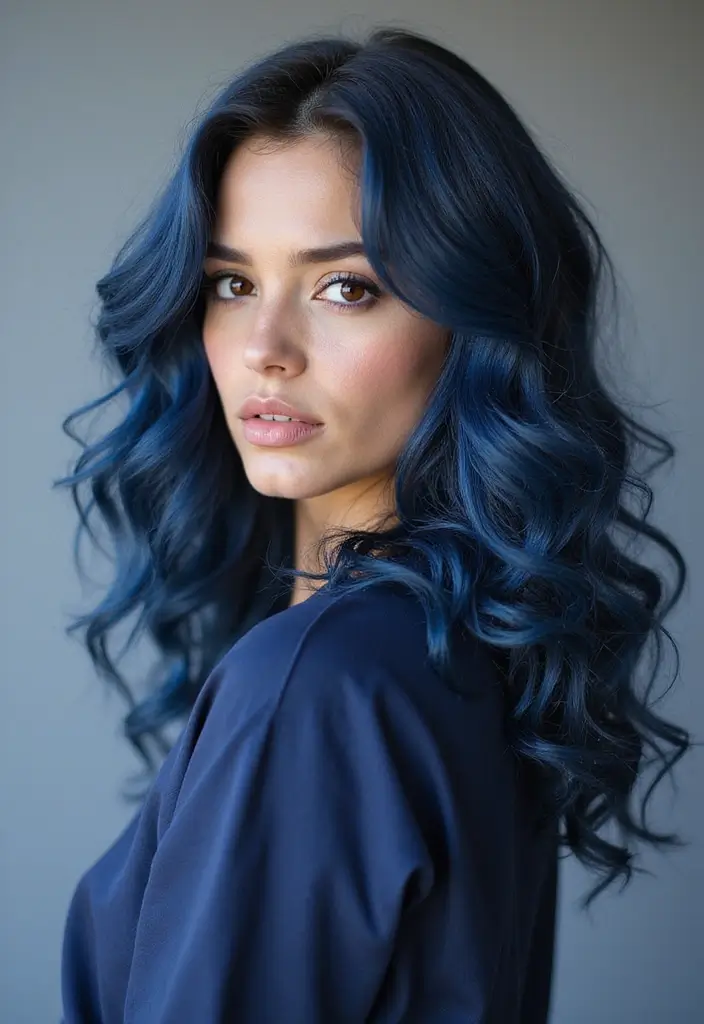 50 Curly Hair Color Ideas That Make Your Curls Pop - 48. Dusk Blue Curls