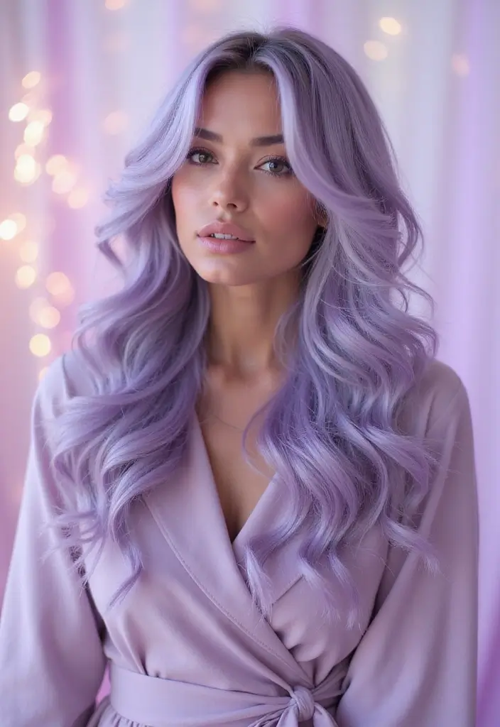 50 Curly Hair Color Ideas That Make Your Curls Pop - 8. Silvery Lavender Waves