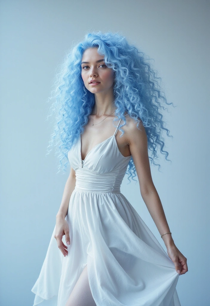 50 Curly Hair Color Ideas That Make Your Curls Pop - 9. Icy Pastel Blue