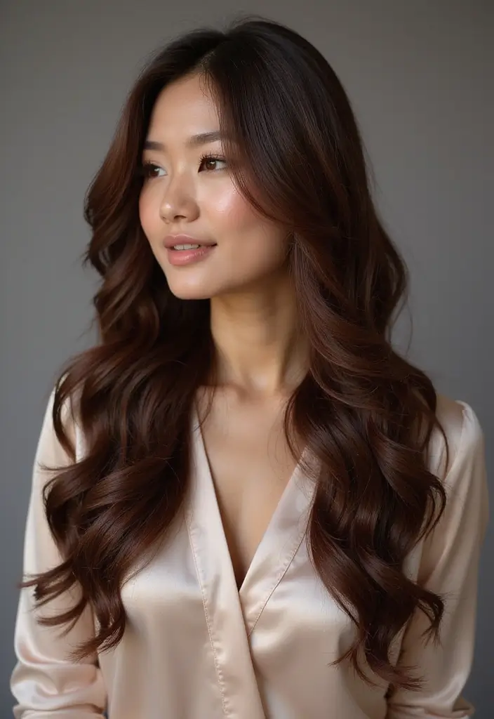 50 Dark Brunette Hair Color Ideas That Feel Rich and Elegant - 15. Dark Mahogany