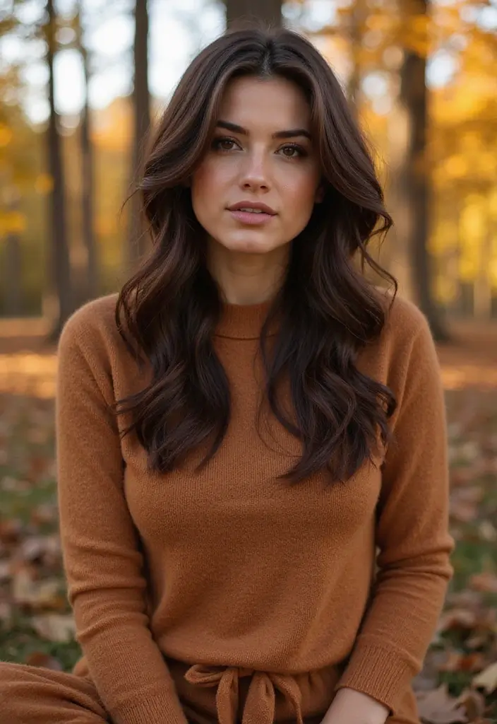 50 Dark Brunette Hair Color Ideas That Feel Rich and Elegant - 32. Dark Nutmeg