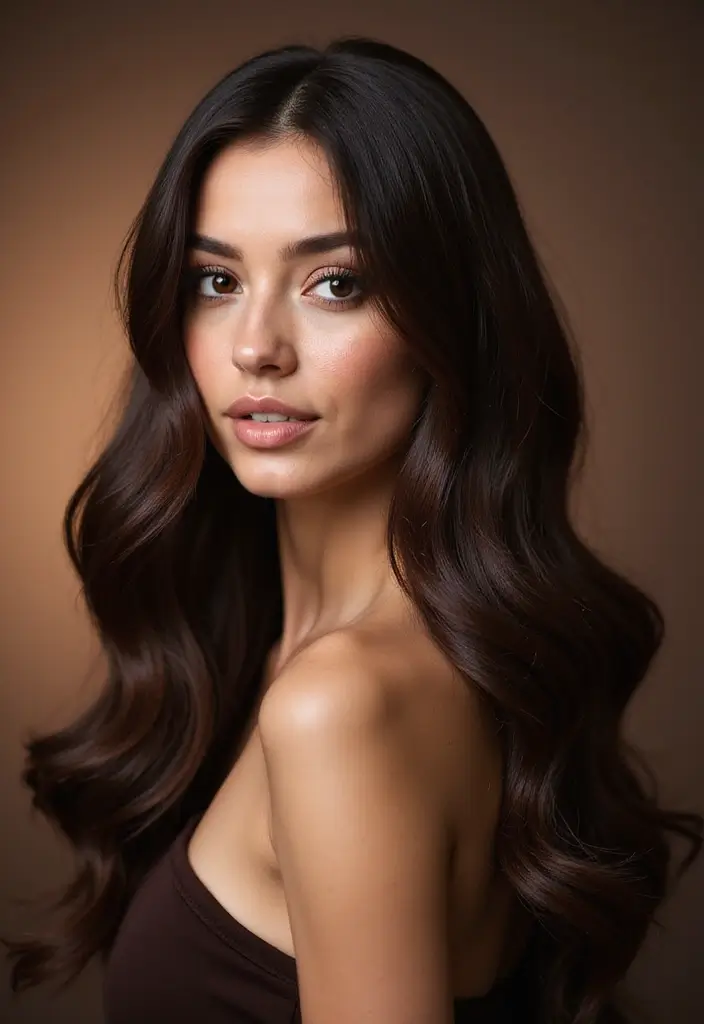 50 Dark Brunette Hair Color Ideas That Feel Rich and Elegant - 37. Dark Chocolate Velvet
