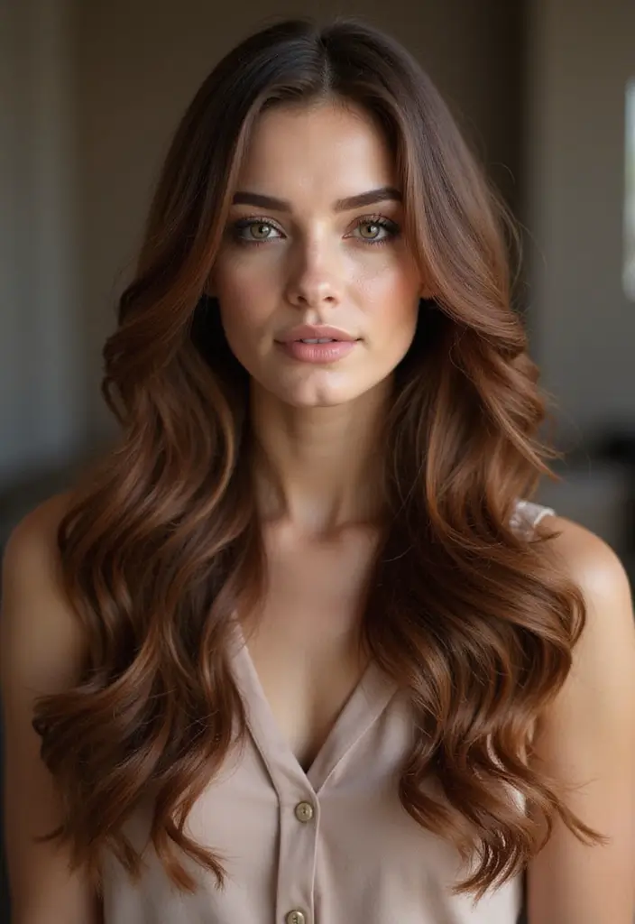 50 Dark Brunette Hair Color Ideas That Feel Rich and Elegant - 44. Elegant Chestnut