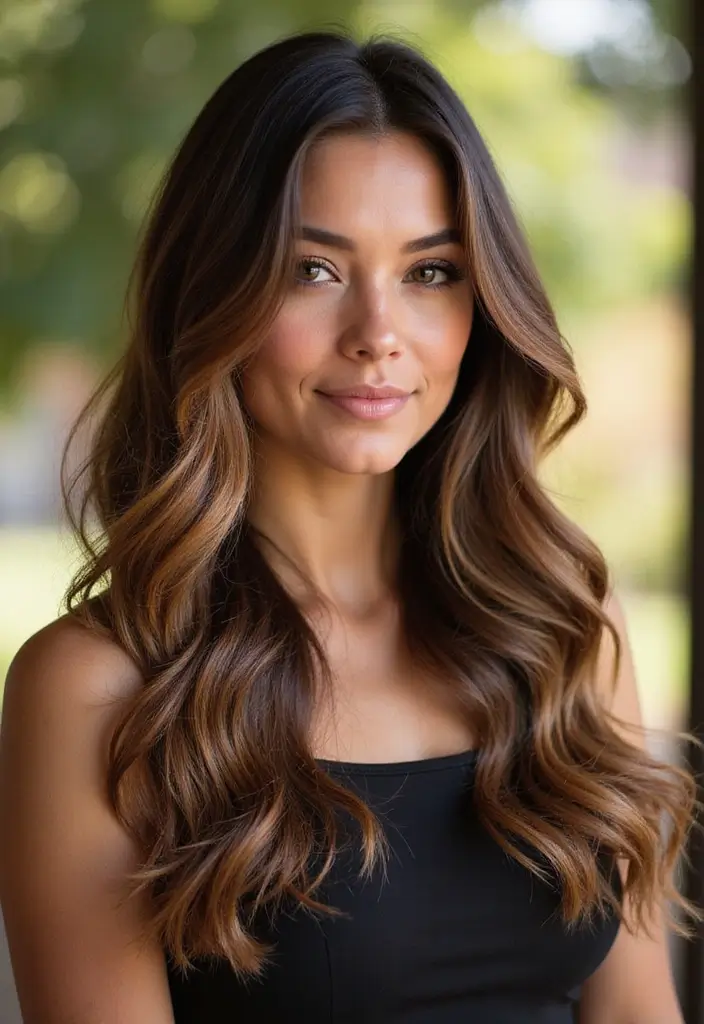 50 Dark Brunette Hair Color Ideas That Feel Rich and Elegant - 49. Dark Caramel Swirl