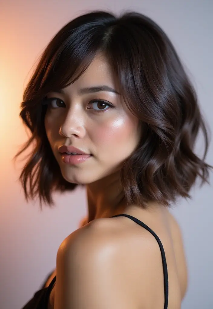 50 Dark Brunette Hair Color Ideas That Feel Rich and Elegant - 7. Asymmetrical Chocolate Bob