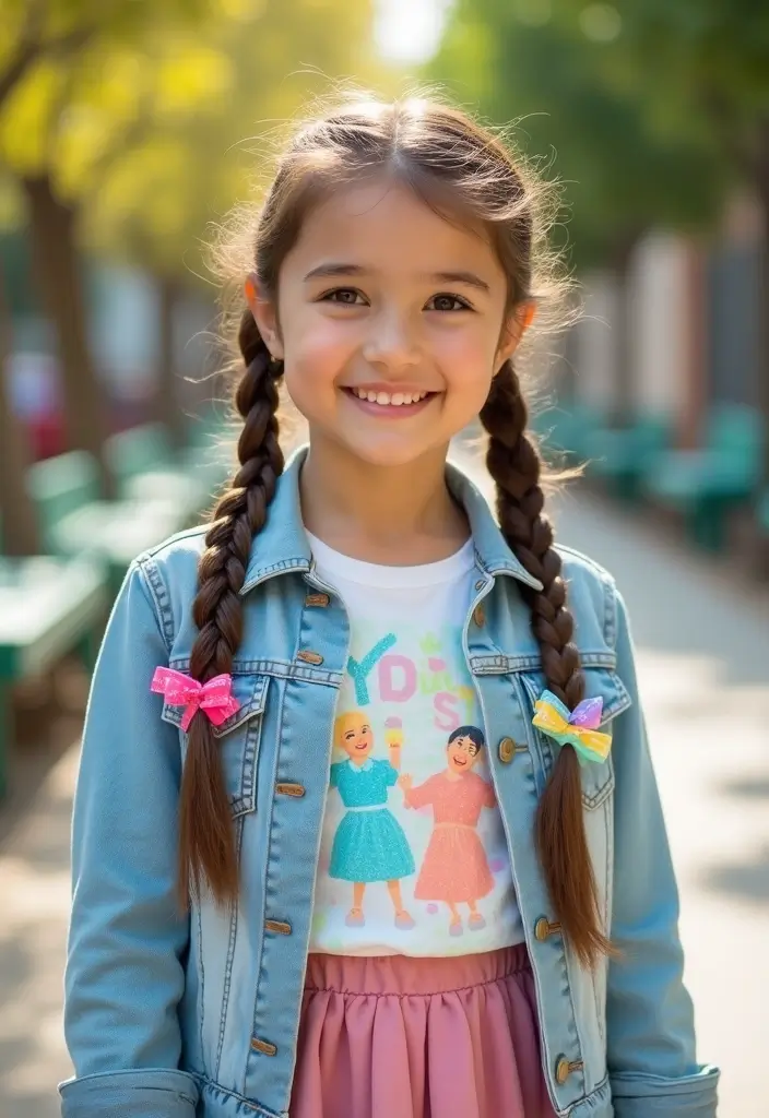 50 Easy Hairstyle Ideas for School Girls 3 50 Easy Hairstyle Ideas for School Girls - 3. Braided Pigtails